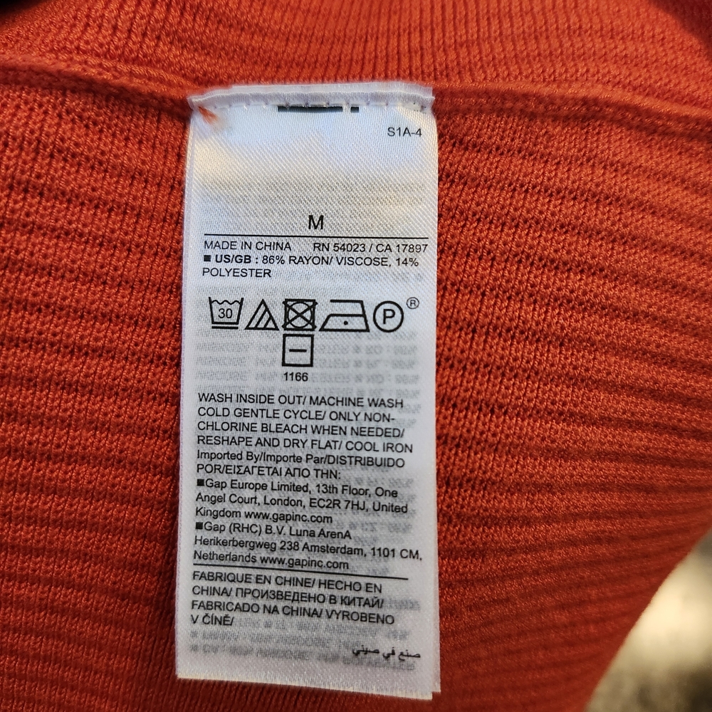 NWT Banana Republic Blood Orange Sleeveless Ribbed Knit Sweater Tank Top. Sz M - Picture 6 of 8